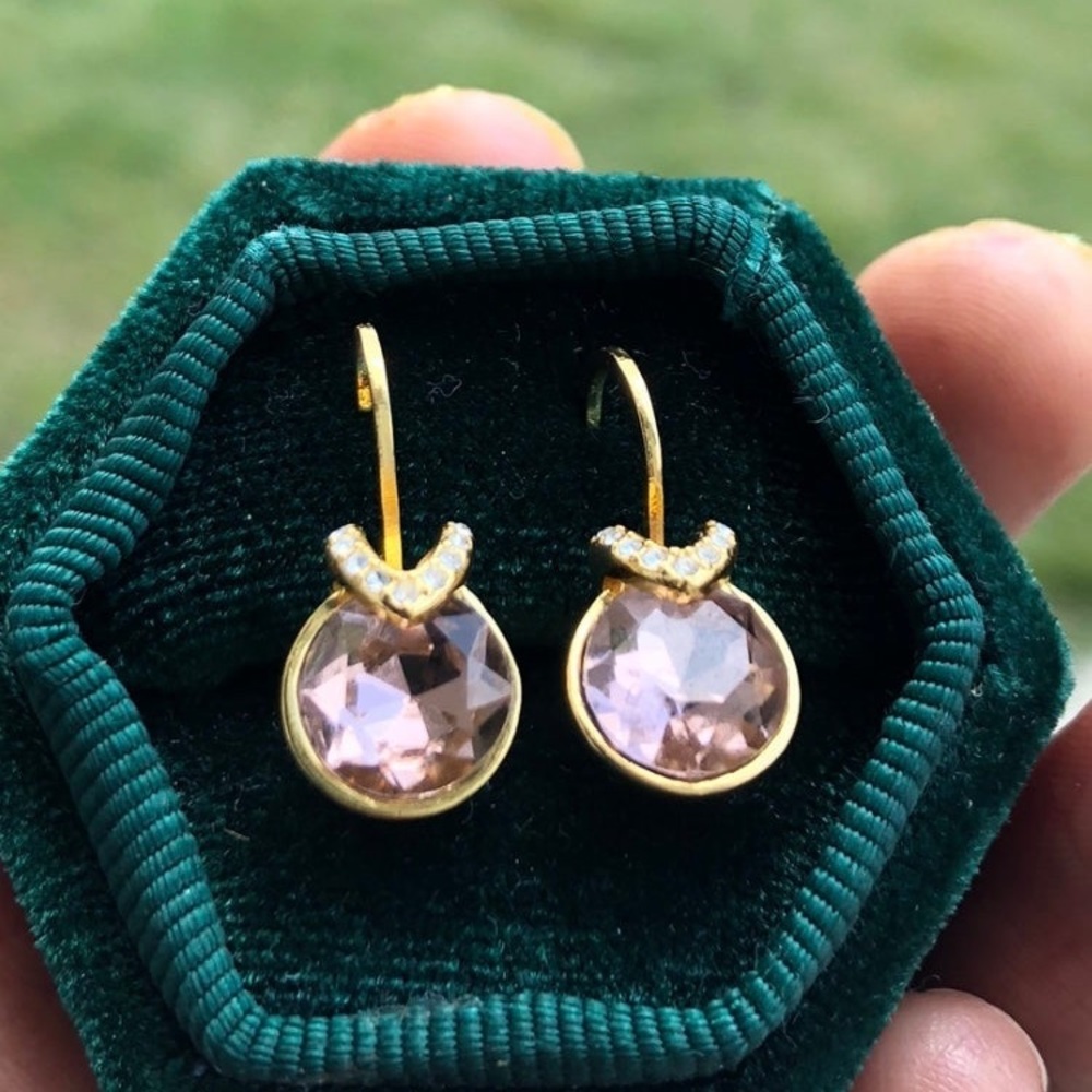 Gorgeous Gold Plated Bella Earrings With Swarovski Elements - Not Swan Stamped